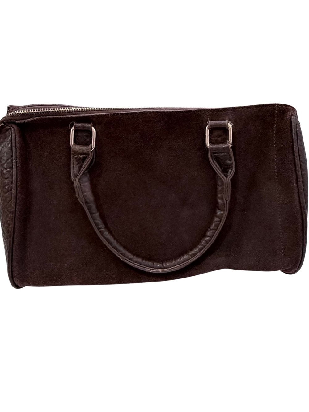 Dark Brown Suede Barrel bag Purse by Street Level